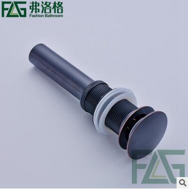 博美 全铜弹跳系列下水器 浴室脸盆龙头长短款带口不带口下水器图2