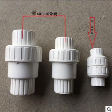 白色灰色PVC给水胶粘止回阀 单向阀 20-110单由令止逆阀图2