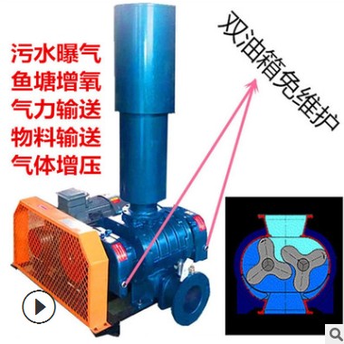 污水曝气三叶罗茨鼓风机鱼塘底部增氧机物料输送罗茨风机高压风机图2
