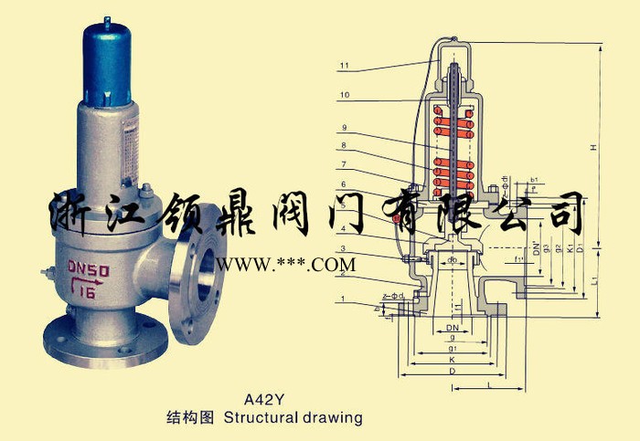 全启式安全阀 A42Y/H-16 DA42Y-16P 低温安全阀 不锈钢安全阀 抗硫安全阀图1