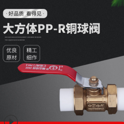 源头厂货PPR全铜20-25PPR钢芯球阀内丝PPR32大方体双活接铜球阀图3