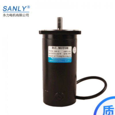 东莞SANLY供应微型小型永磁直流电机100W/200W斜齿减速有刷马达