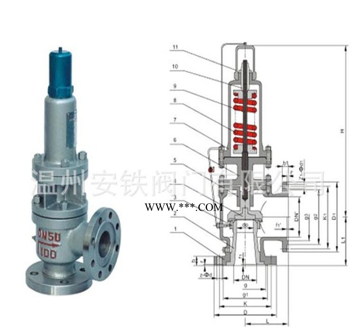 高温高压带散热器弹簧全启式安全阀SA40Y-64C/R/I 厂家自销安全阀图1