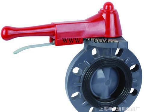 上海申欧通用塑胶阀门厂D71X-6S-DN50 PVC工程塑料手动对夹式蝶阀图1