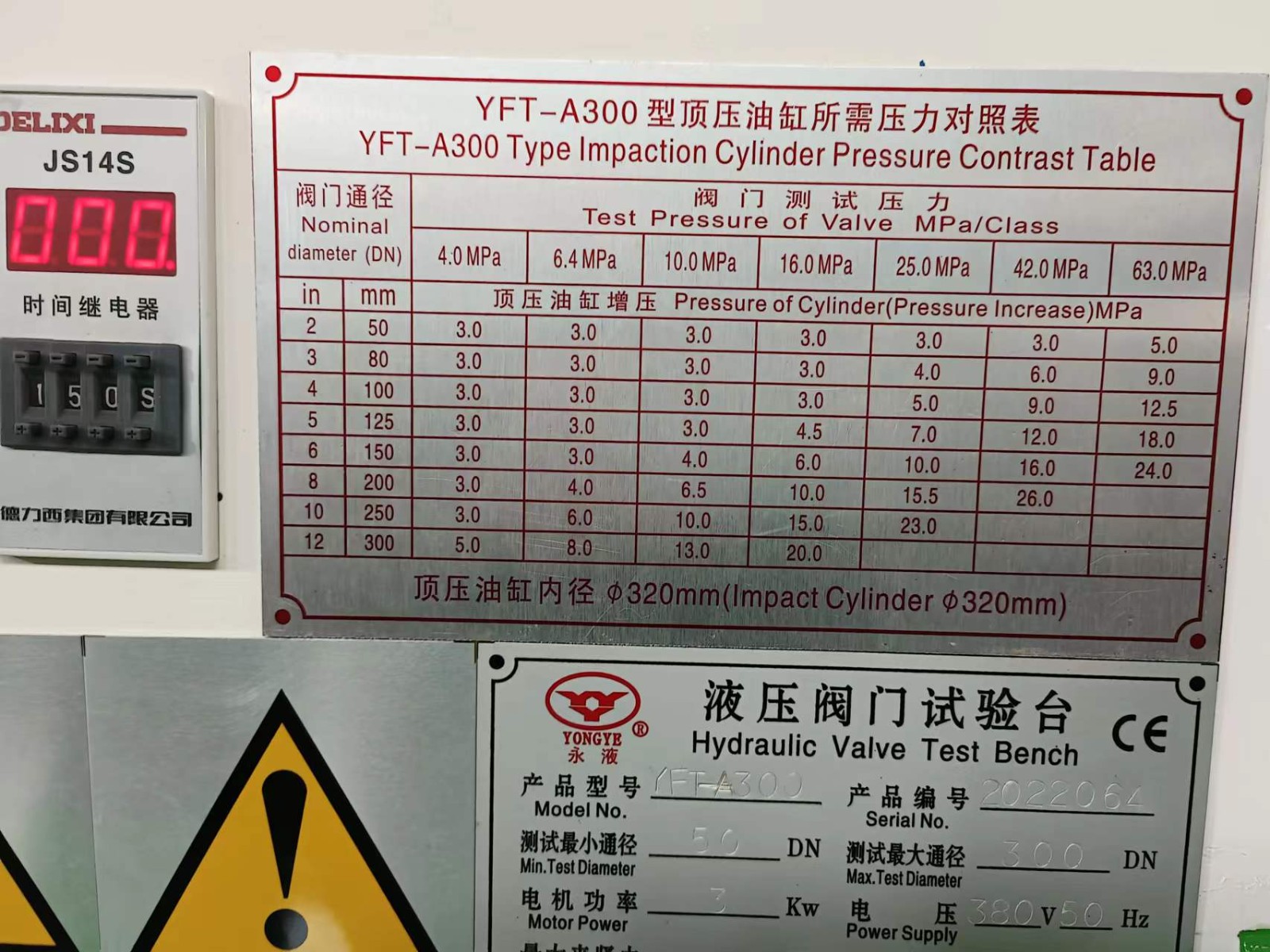 永星供应YFT-A300顶压式液压阀门试验台图6