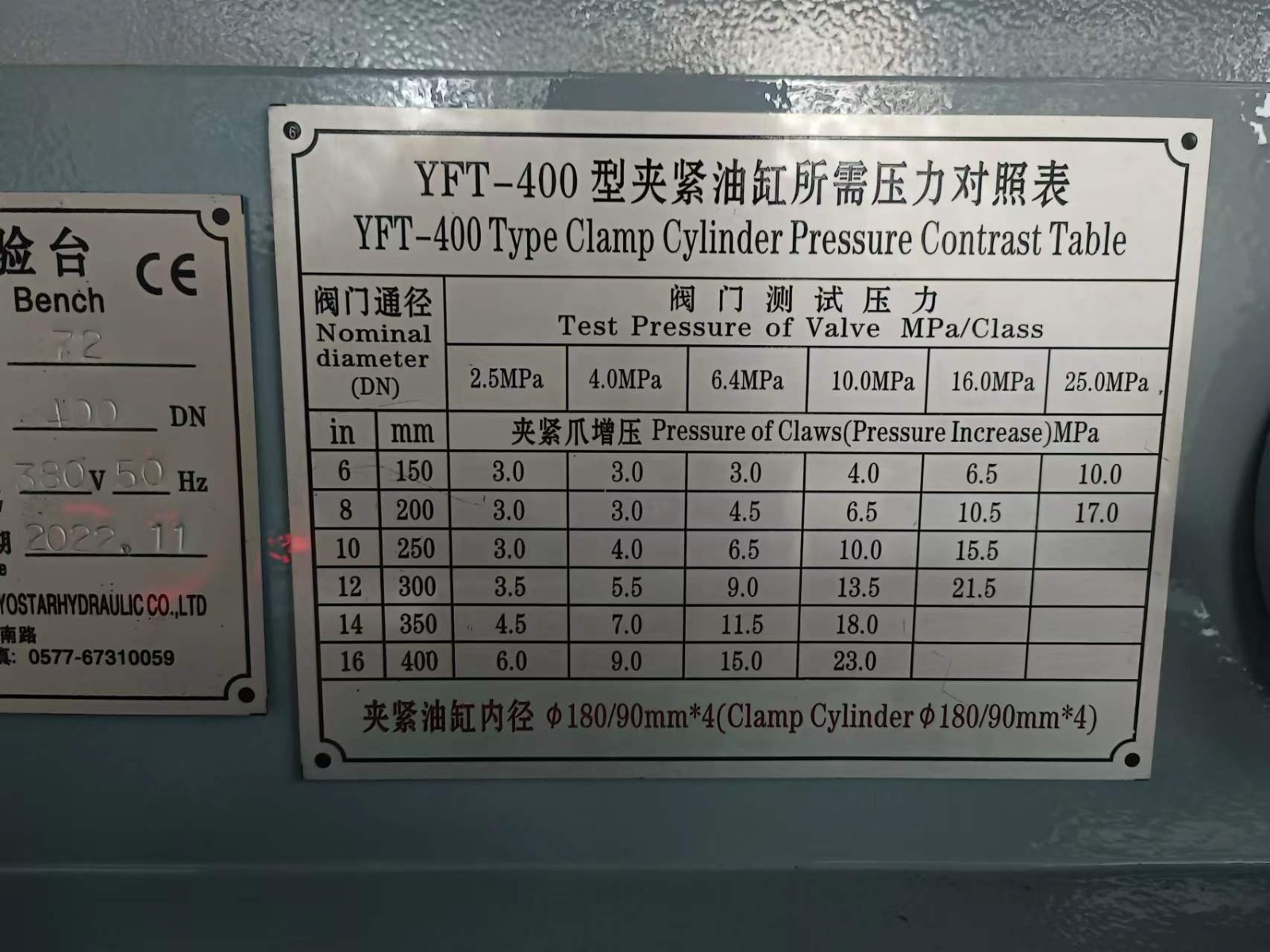 厂家供应YFT-400平卧抱爪型阀门压力试验机图3